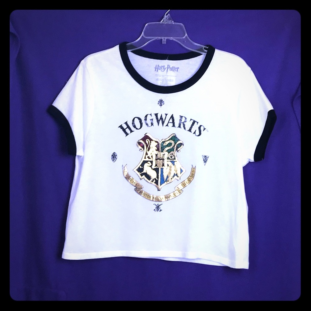 NWOT Harry Potter Cropped Ringer Graphic Tee - L